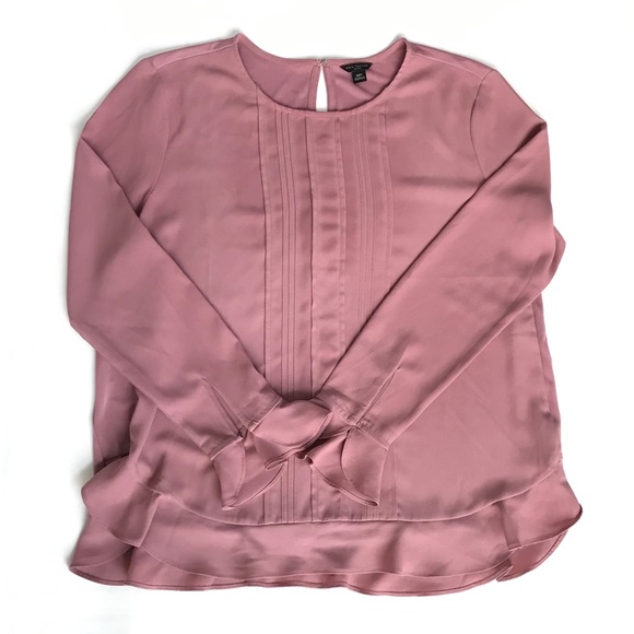 Ann Taylor Tops - Ann Taylor Ruffle Hem Mauve Pink Top Sz MP